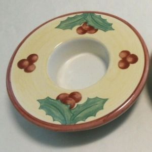 Villeroy and Boch Merry Winter Pattern 1 Candle Holders with Holly Berries